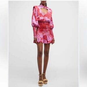 New! Farm Rio Floral Pink Dress